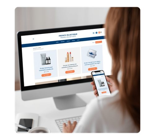 Personne faisant du shopping devant son ordinateur